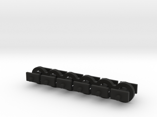 N Scale 5mm Fixed Coupling Drawbar x6 in Black Natural Versatile Plastic