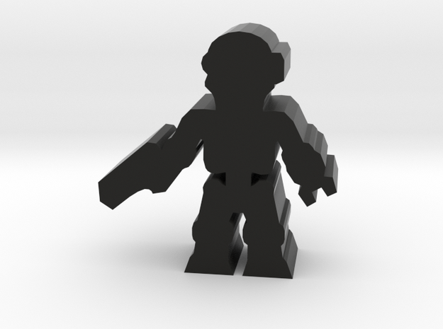 Game Piece, Killer Robot, standing, pistol in Black Natural Versatile Plastic