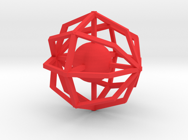 Design #1 in Red Processed Versatile Plastic: Small