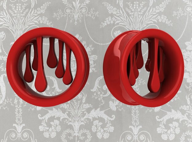 1 1/16 Inch Bleeding Tunnels in Red Processed Versatile Plastic