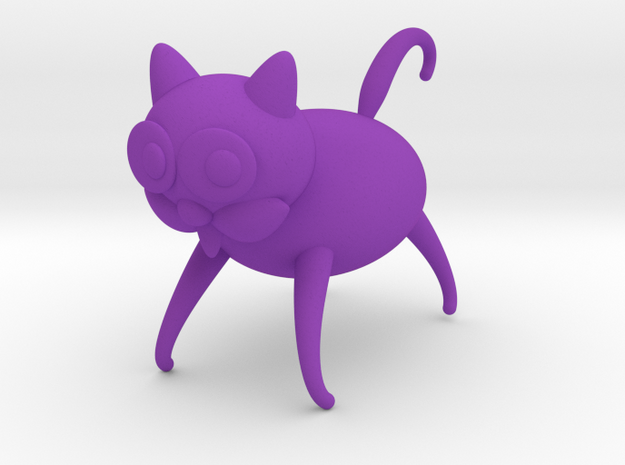 cat in Purple Processed Versatile Plastic: Medium
