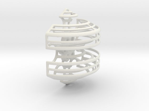 Wireframe Astrolabicon // Side A in White Natural Versatile Plastic