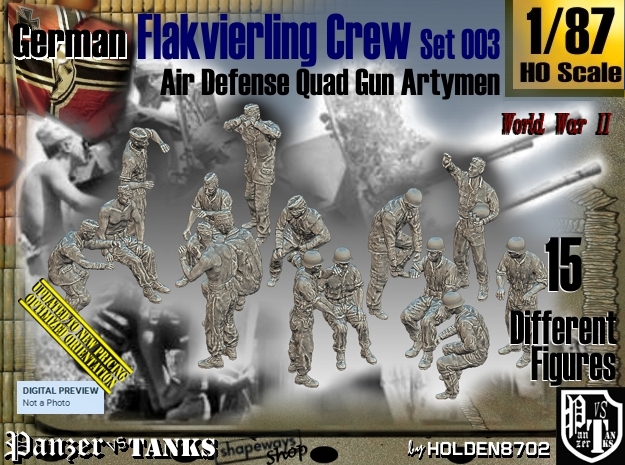 1/87 German Flak Crew Set 003 in Tan Fine Detail Plastic