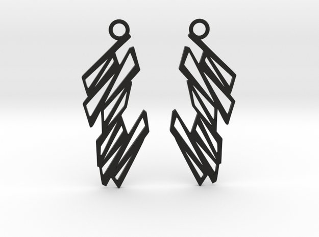 Zigzag earrings in Black Natural Versatile Plastic: Small