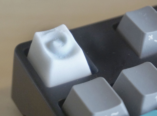 Swirl Keycap for Cherry MX Switches in White Natural Versatile Plastic