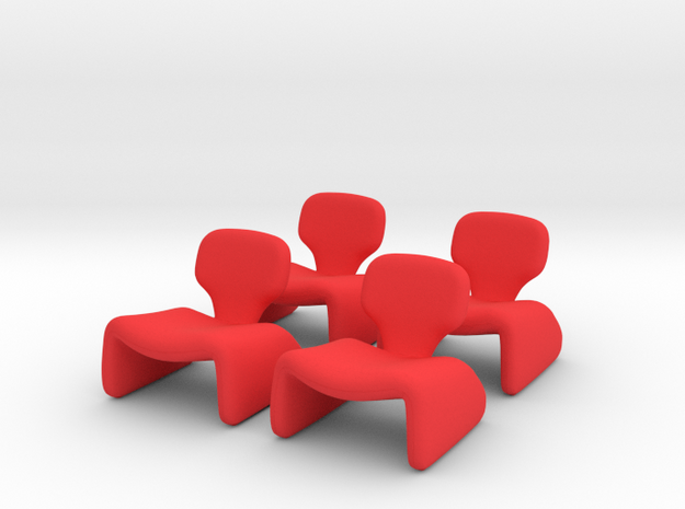 4 Tiny Djinns in Red Processed Versatile Plastic
