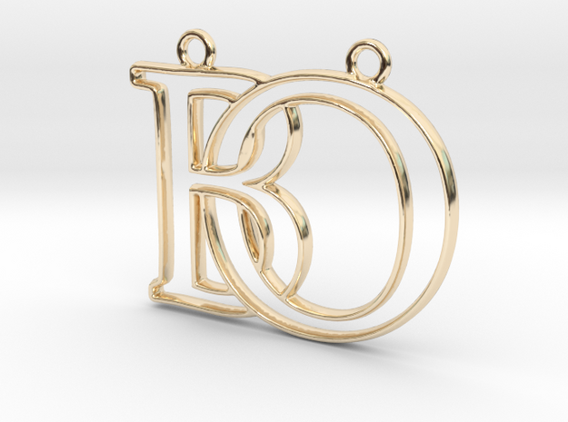 Initials B&O monogram  in 14k Gold Plated Brass