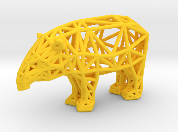 Baird's Tapir (adult male) in Yellow Processed Versatile Plastic