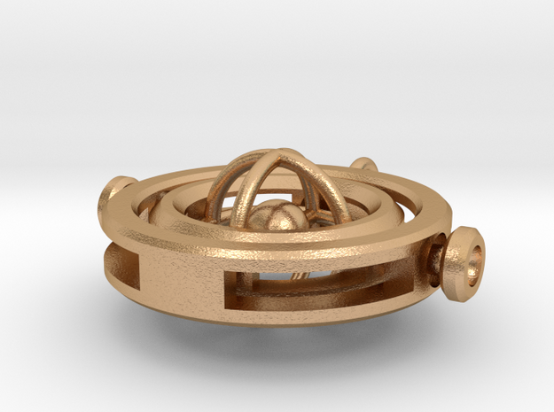 Gyroscopic Pendant in Natural Bronze (Interlocking Parts)