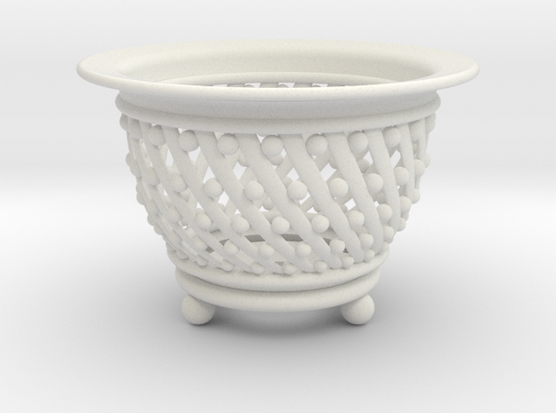 Neo Pot Spiral 3in.  in White Natural Versatile Plastic