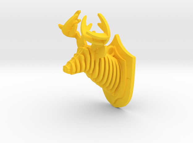 Deer head in Yellow Processed Versatile Plastic