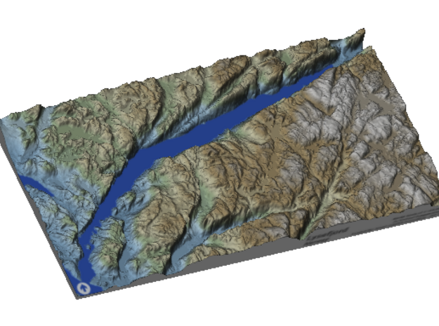 Lysefjord / Lysefjorden Relief Map, Norway in Glossy Full Color Sandstone
