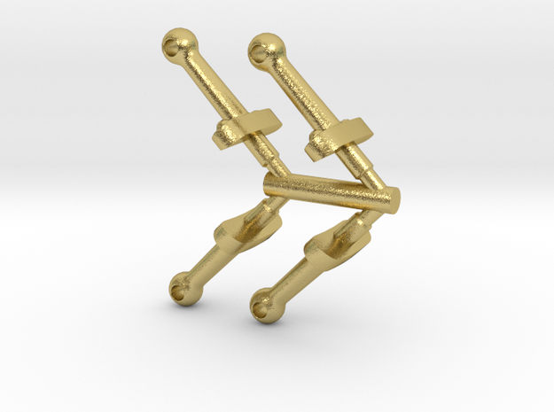 4PK G SCALE A5 SMOKEBOX STANCHION  in Natural Brass