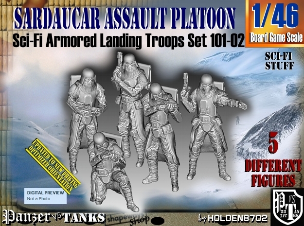 1/46 Sci-Fi Sardaucar Platoon Set 101-02 in Tan Fine Detail Plastic