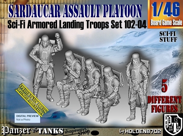 1/46 Sci-Fi Sardaucar Platoon Set 101-04 in Tan Fine Detail Plastic