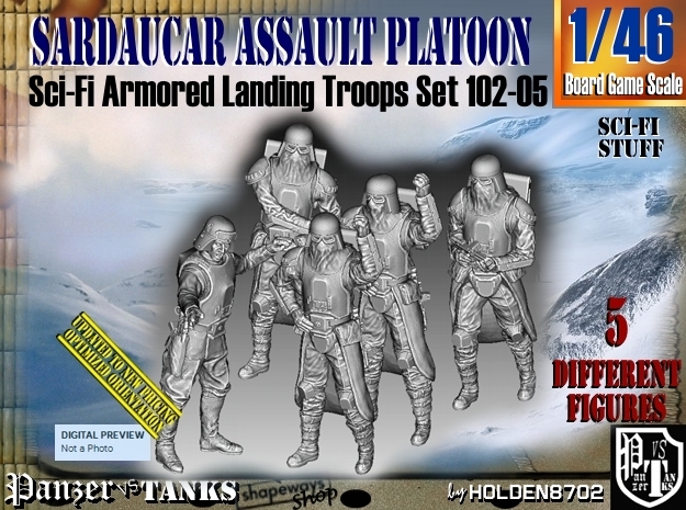 1/46 Sci-Fi Sardaucar Platoon Set 102-05 in Tan Fine Detail Plastic