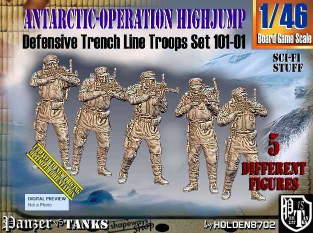 1/46 Antarctic Troops Set101-01 in Tan Fine Detail Plastic