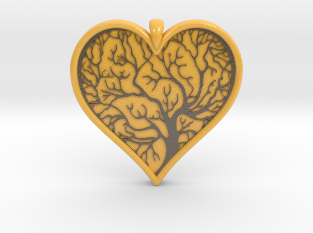 Tree of life Heart pendant in Glossy Full Color Sandstone