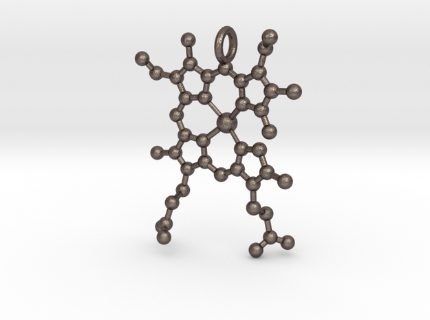 Deoxygenated HEME Group Pendent in Polished Bronzed-Silver Steel