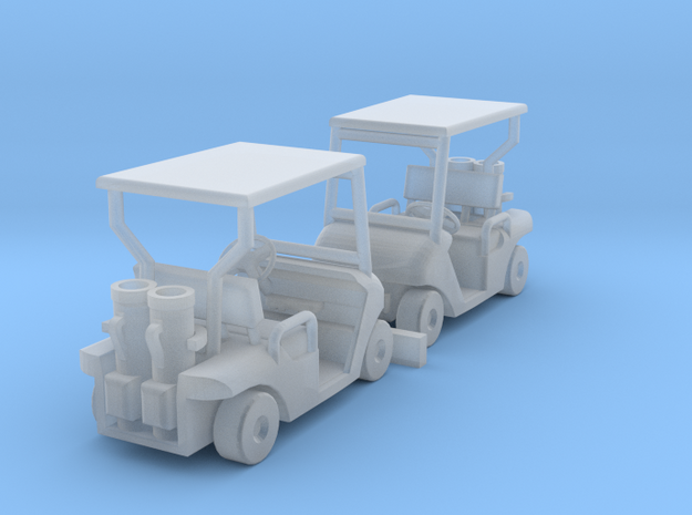 1:100 Golf cart x2, kit in Tan Fine Detail Plastic