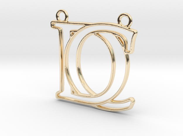 Initials C&D monogram in 14k Gold Plated Brass