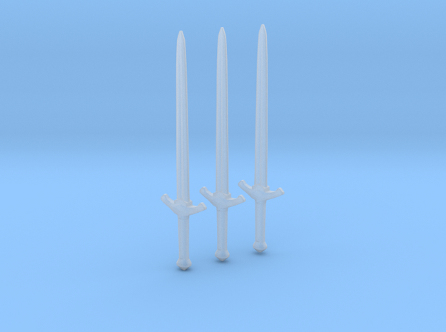 Warden swords for 28mm/35mm minis - 3 pieces in Tan Fine Detail Plastic