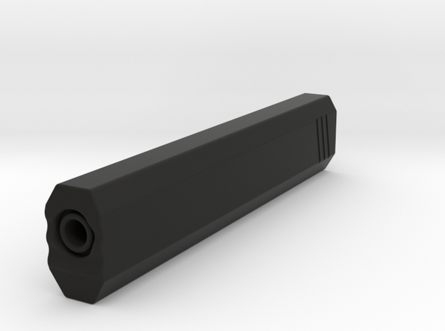 Hexa Silencer (200mm Long) (18mm External Barrel) in Black Natural Versatile Plastic