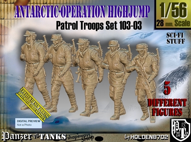 1/56 Antarctic Troops Set103-03 in Tan Fine Detail Plastic