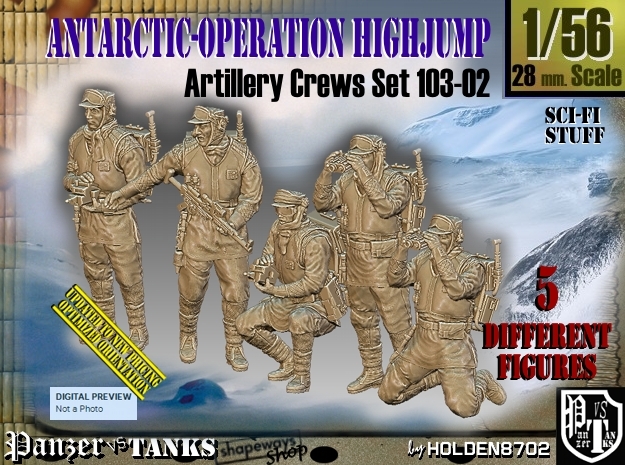 1/56 Antarctic Troops Set103-02 in Tan Fine Detail Plastic