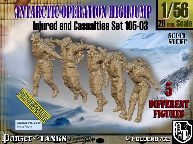 1/56 Antarctic Troops Set105-03 in Tan Fine Detail Plastic