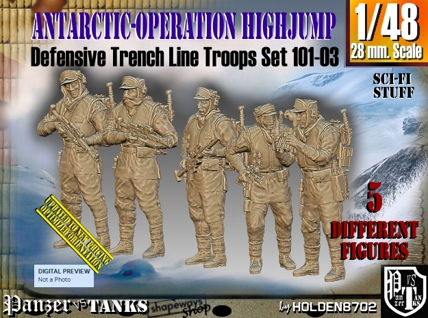 1/48 Antarctic Troops Set101-03 in Tan Fine Detail Plastic