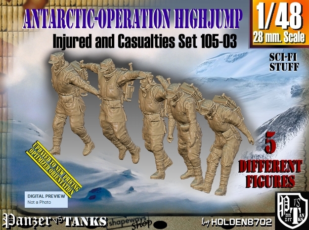 1/48 Antarctic Troops Set105-03 in Tan Fine Detail Plastic