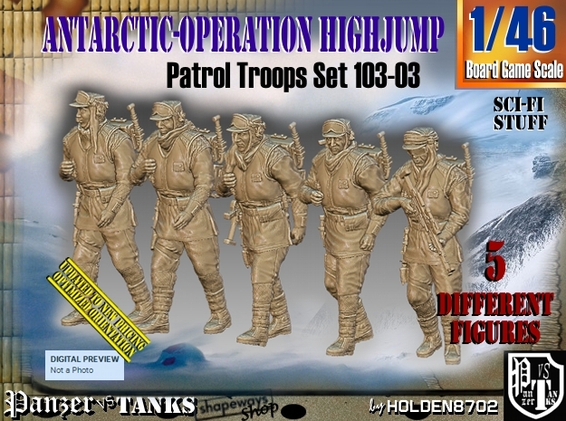 1/46 Antarctic Troops Set103-03 in Tan Fine Detail Plastic