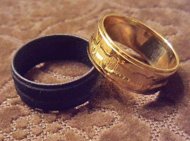 Custom Ring made from 1 Waveforms ("I Love You") in Polished Brass
