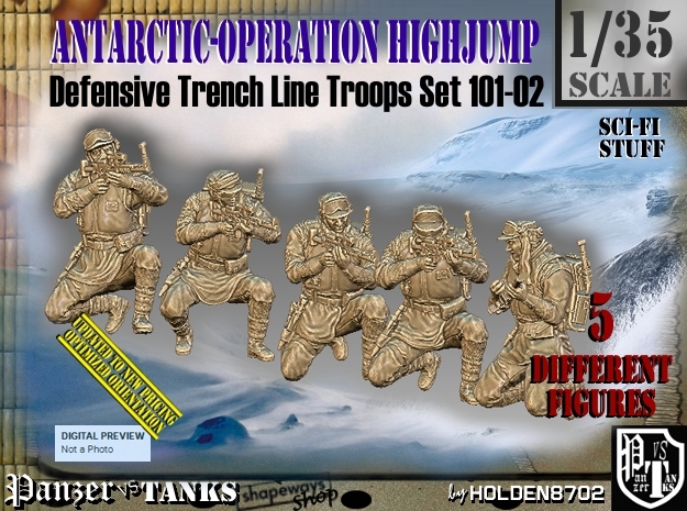 1/35 Antarctic Troops Set101-02 in Tan Fine Detail Plastic