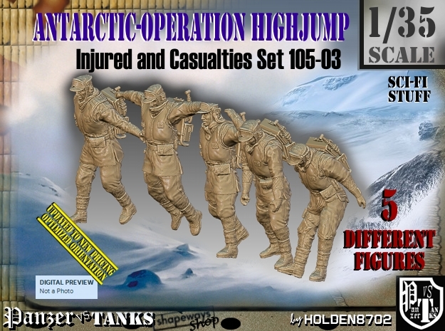 1/35 Antarctic Troops Set105-03 in Tan Fine Detail Plastic
