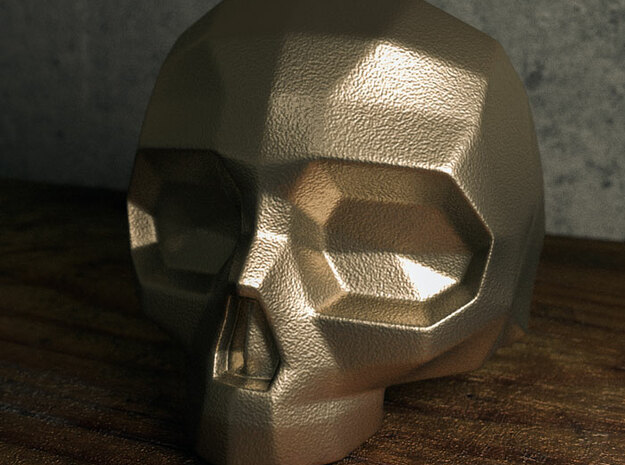 Lapidated Skull - Size 10 (inner diameter = 19.76  in Polished Bronzed Silver Steel