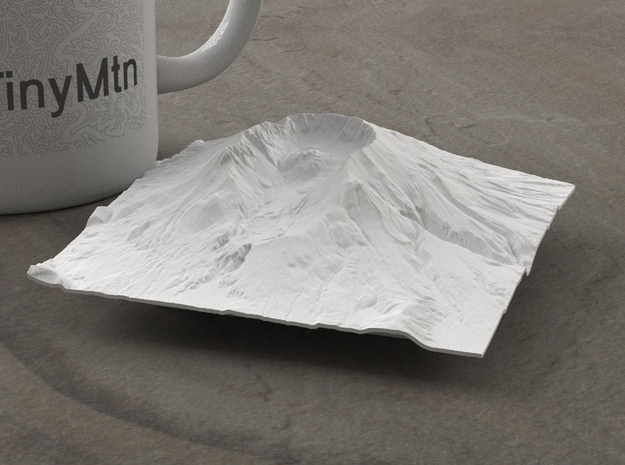 4'' Mt. St. Helens, Washington, USA in White Natural Versatile Plastic