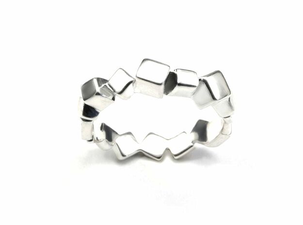 Ring Mary Double Prisms  in Polished Silver: 6.5 / 52.75