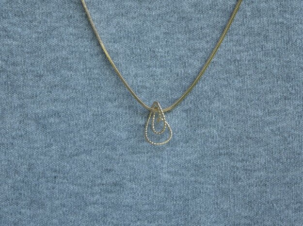 Textured loop pendant necklace in Natural Bronze