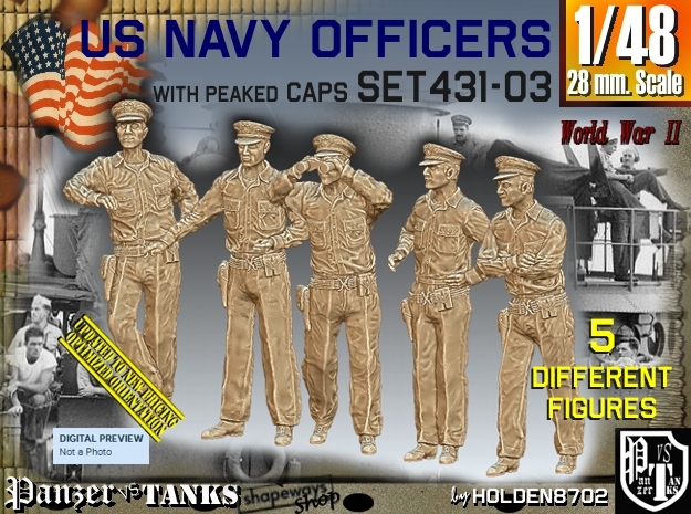 1/48 USN Officers Set431-03 in Tan Fine Detail Plastic