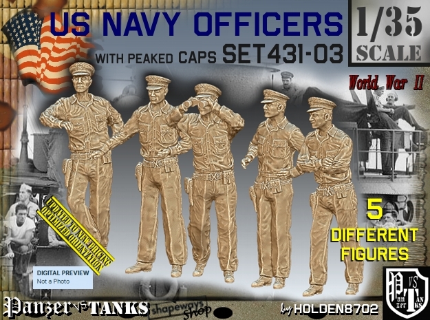 1/35 USN Officers Set431-03 in Tan Fine Detail Plastic