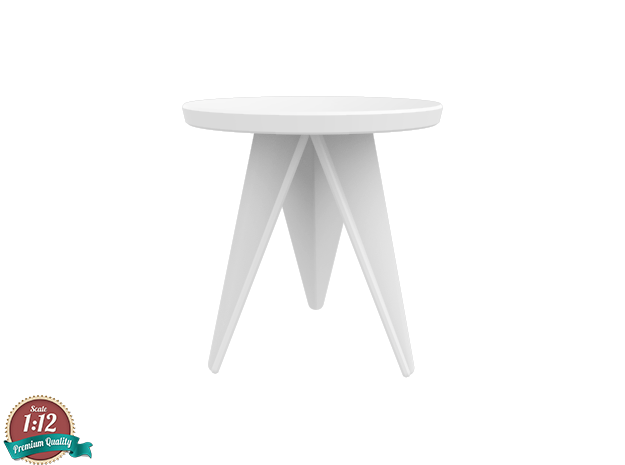 Miniature Q3 Coffee Table - Odesd2  in White Natural Versatile Plastic: 1:12