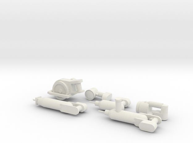 Brick-compatible cordless tool set in White Natural Versatile Plastic