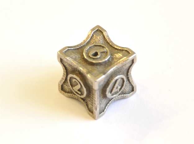D6 Balanced - Art Deco in Polished Bronzed Silver Steel