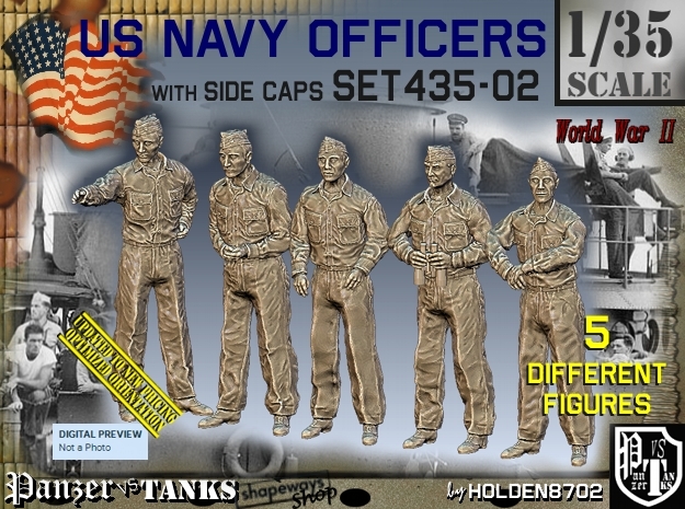 1/35 USN Officers Set435-02 in Tan Fine Detail Plastic