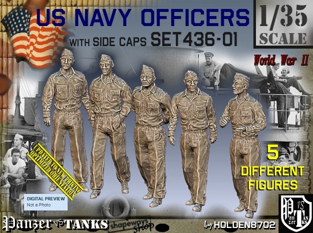 1/35 USN Officers Set436-01 in Tan Fine Detail Plastic