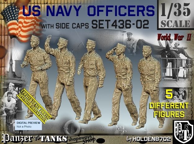 1/35 USN Officers Set436-02 in Tan Fine Detail Plastic
