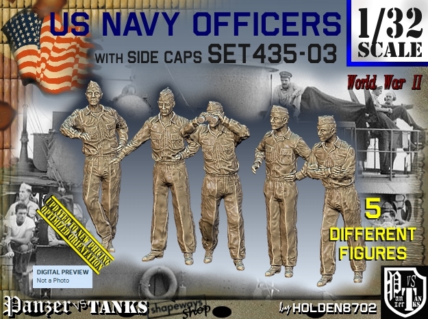 1/32 USN Officers Set435-03 in Tan Fine Detail Plastic