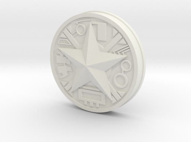 Zeo Ranger Legacy Power Coin in White Natural Versatile Plastic